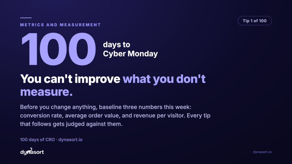 You can’t improve what you don’t measure: baseline your CVR, AOV, and revenue per visitor this week, before you change anything.