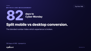 Split mobile vs desktop conversion: the blended number hides which experience is broken.