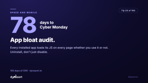 App bloat audit: every installed app loads its JS on every page whether you use it or not. Uninstall, don’t just disable.