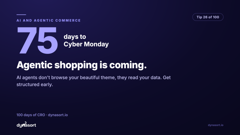 Agentic shopping is coming: AI agents don’t browse your beautiful theme, they read your data. Get structured early.