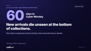 New arrivals die unseen at the bottom of collections: give them a temporary boost window, then let performance decide.