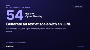 Generate alt text at scale with an LLM: accessibility, SEO, and agent-readability in one batch job. Prompt included.