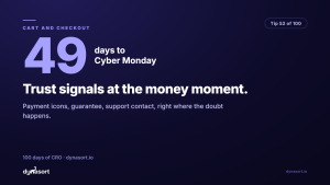 Trust signals at the money moment: payment icons, guarantee, support contact, right where the doubt happens.