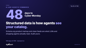 Structured data (schema.org product markup, clean feeds) is how LLMs and shopping agents see your catalog: audit yours.