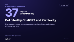 Get cited by ChatGPT and Perplexity: clear category pages, comparison content, and consistent product data. AEO is the new SEO.